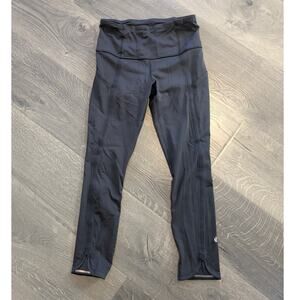 Lululemon 23" Leggings w/ Visible Seams, Drawstring, 4 Pockets Sz 0 Black